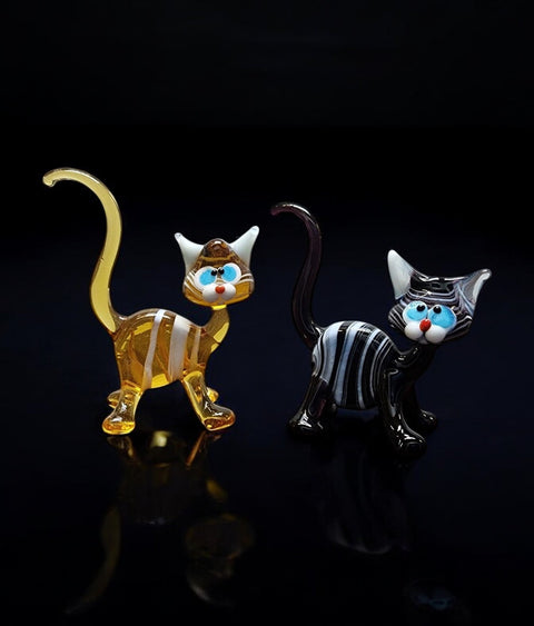 Glass Cat Figurine