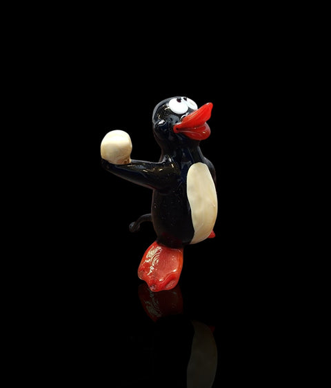 Glass Penguin with Snowball Figurine, Collectible Glass Penguin, Murano Quality Gift At A Fraction Of The Price, Handcrafted In Ukraine