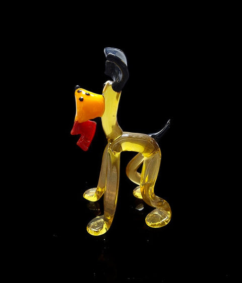 Glass Dog with Heart Figurine, Collectible Glass Dog, Murano Quality Gift At A Fraction Of The Price, Handcrafted In Ukraine