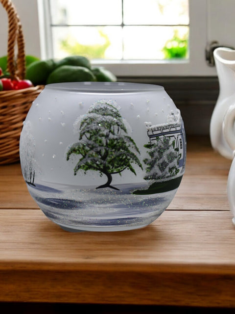 Frosted Glass Candle Holder - White House Design