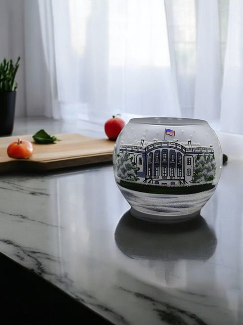 Large Frosted Glass Candle Holder