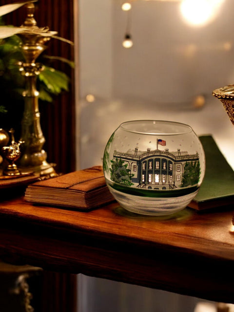 Frosted Glass Candle Holder - White House Design