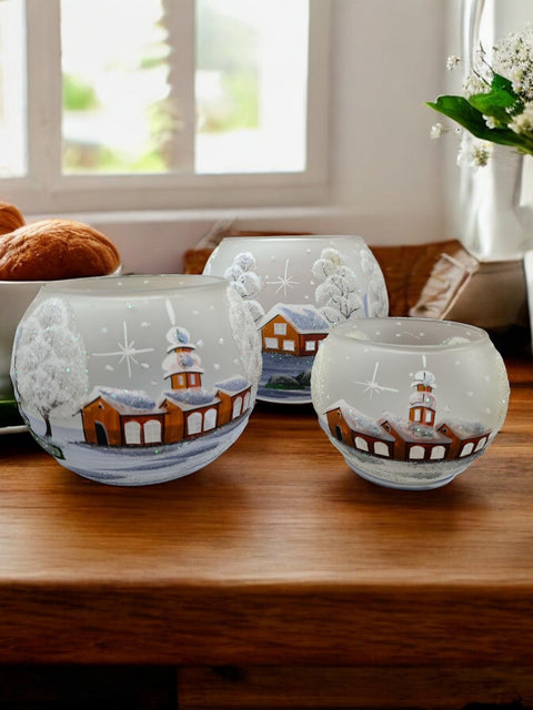 Frosted Glass Candle Holder