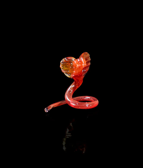Red Cobra Figurine, Mini Glass Murano Quality Lampworking Glass Figurine, Hand Made In Ukraine, A Great Addition To Your Collection
