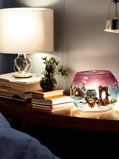 Midsummer Night Ombre Glass Candle Holder - Fun Owl