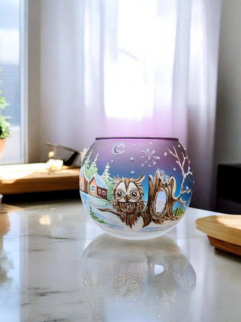 Frosted Glass Candle Holder