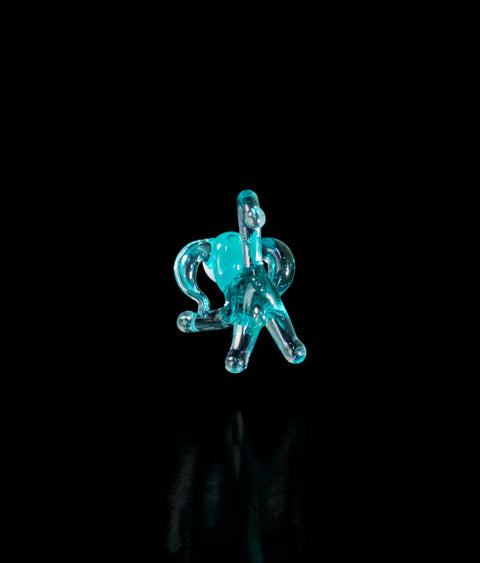 Light Blue Dog Figurine, Mini Glass Murano Quality Lampworking Glass Figurine, Hand Made In Ukraine, A Great Addition To Your Collection