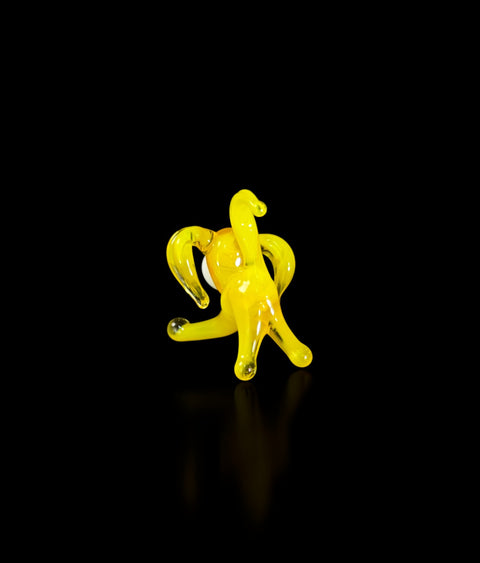 Yellow Dog Figurine, Mini Glass Murano Quality Lampworking Glass Figurine, Hand Made In Ukraine, A Great Addition To Your Collection
