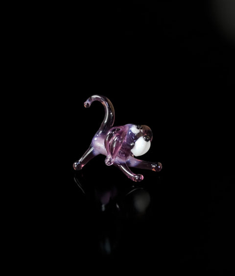 Purple Dog Figurine, Mini Glass Murano Quality Lampworking Glass Figurine, Hand Made In Ukraine, A Great Addition To Your Collection