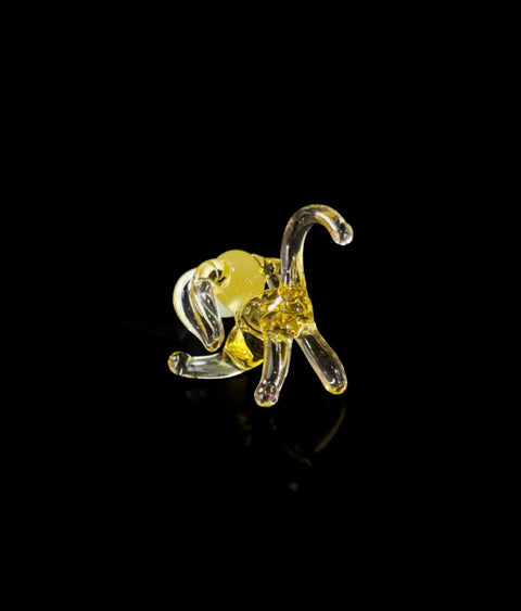 Amber Dog Figurine, Mini Glass Murano Quality Lampworking Glass Figurine, Hand Made In Ukraine, A Great Addition To Your Collection