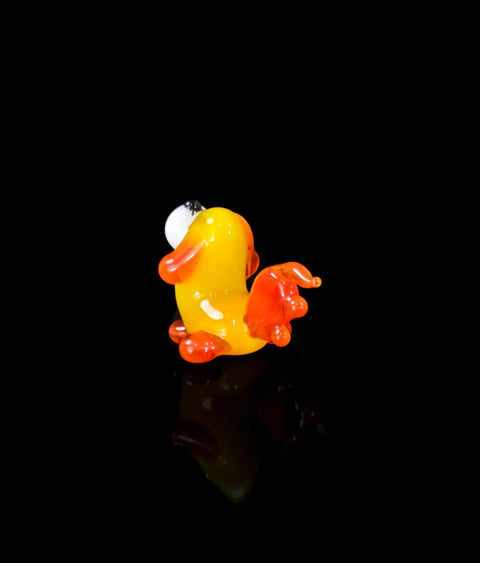 Yellow Dog Figurine, Mini Glass Murano Quality Lampworking Glass Figurine, Hand Made In Ukraine, A Great Addition To Your Collection