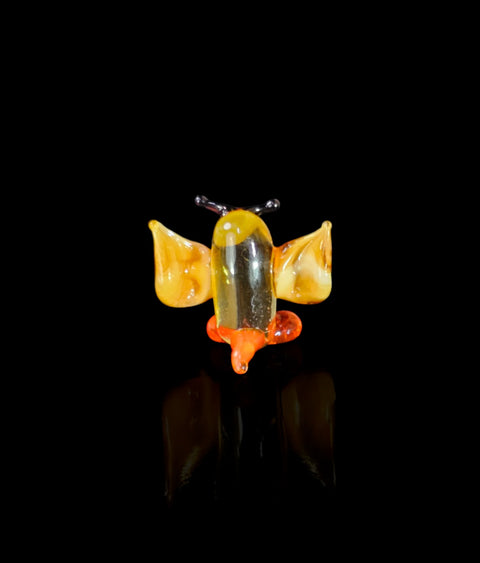 Amber/Ivory Owl Figurine, Mini Glass Murano Quality Lampworking Glass Figurine, Hand Made In Ukraine, A Great Addition To Your Collection