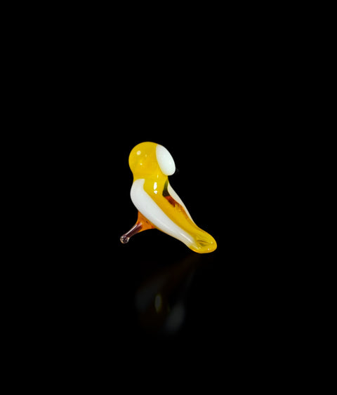 Yellow Owl Figurine, Mini Glass Murano Quality Lampworking Glass Figurine, Hand Made In Ukraine, A Great Addition To Your Collection
