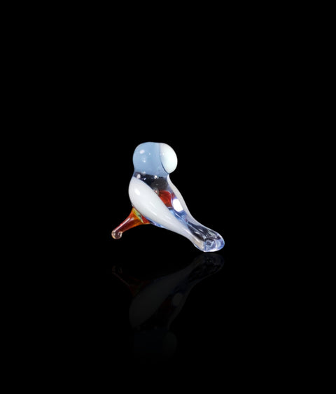 Light Blue Owl Figurine, Mini Glass Murano Quality Lampworking Glass Figurine, Hand Made In Ukraine, A Great Addition To Your Collection