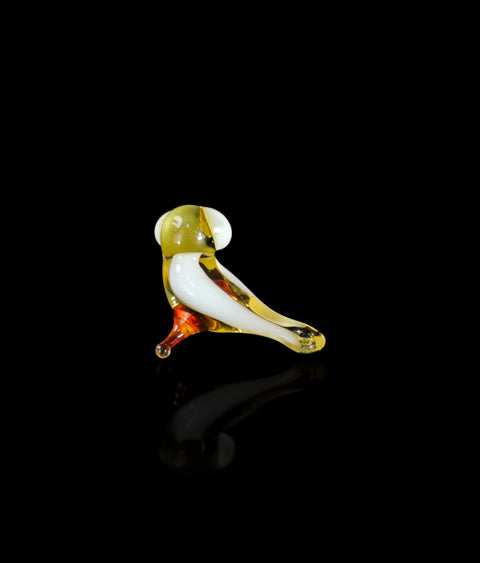 Amber Owl Figurine, Mini Glass Murano Quality Lampworking Glass Figurine, Hand Made In Ukraine, A Great Addition To Your Collection
