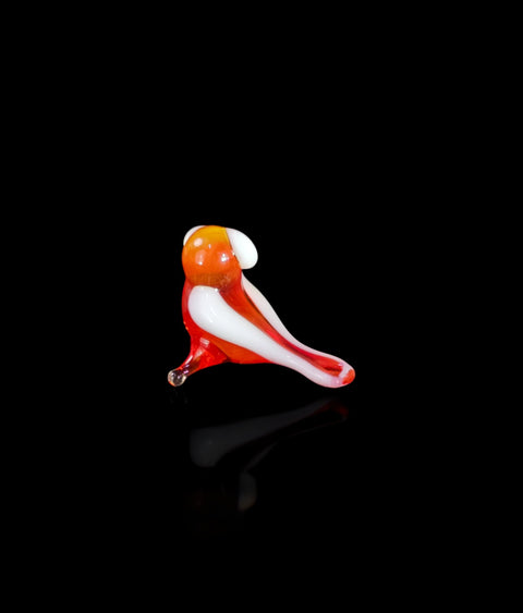 Red Owl Figurine, Mini Glass Murano Quality Lampworking Glass Figurine, Hand Made In Ukraine, A Great Addition To Your Collection