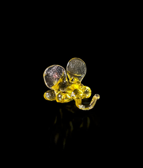 Amber Mouse Figurine, Mini Glass Murano Quality Lampworking Glass Figurine, Hand Made In Ukraine, A Great Addition To Your Collection