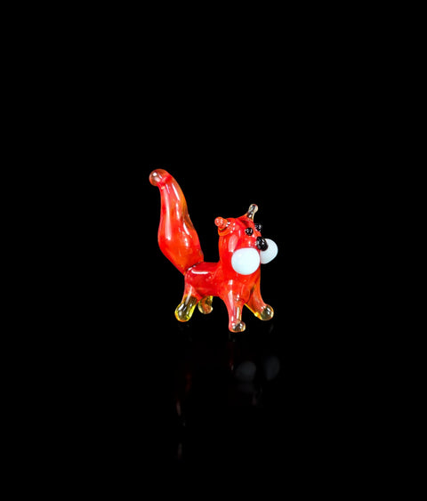 Red Cat Figurine, Mini Glass Murano Quality Lampworking Glass Figurine, Hand Made In Ukraine, A Great Addition To Your Collection