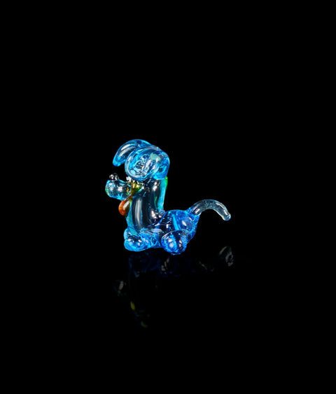 Blue Puppy Figurine, Mini Glass Murano Quality Lampworking Glass Figurine, Hand Made In Ukraine, A Great Addition To Your Collection