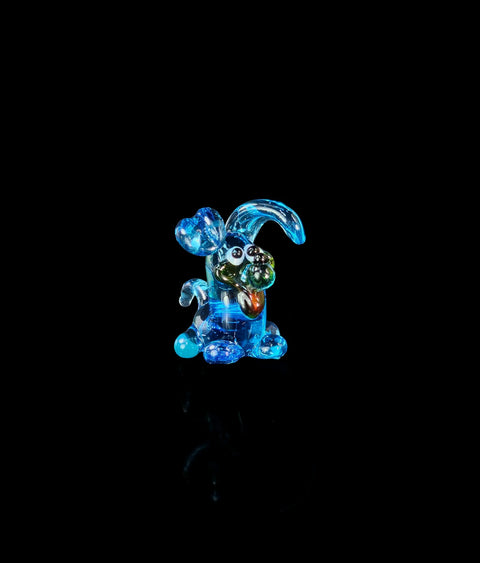 Blue Puppy Figurine, Mini Glass Murano Quality Lampworking Glass Figurine, Hand Made In Ukraine, A Great Addition To Your Collection