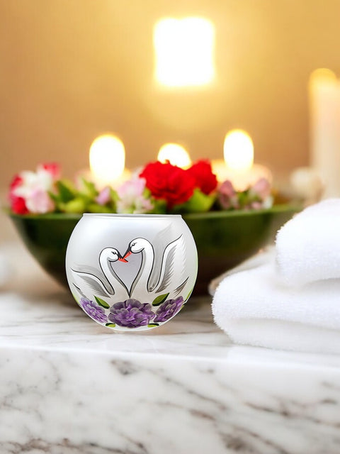 Frosted Glass Candle Holder