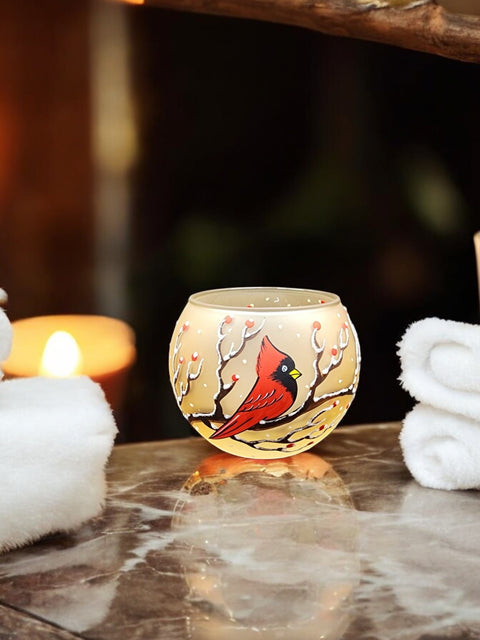 Yellow Glass Candle Holder