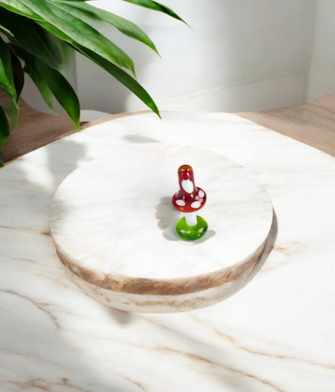 Red Cap Mushroom Figurine, Mini Glass Murano Quality Lampworking Glass Figurine, Hand Made In Ukraine, A Great Addition To Your Collection