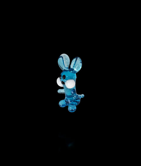 Light Blue Rabbit Figurine, Mini Glass Murano Quality Lampworking Glass Figurine, Hand Made In Ukraine, A Great Addition To Your Collection
