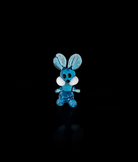 Light Blue Rabbit Figurine, Mini Glass Murano Quality Lampworking Glass Figurine, Hand Made In Ukraine, A Great Addition To Your Collection