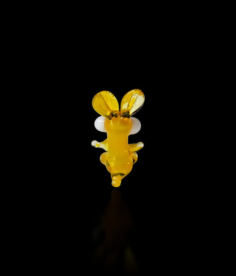 Yellow Rabbit Figurine, Mini Glass Murano Quality Lampworking Glass Figurine, Hand Made In Ukraine, A Great Addition To Your Collection