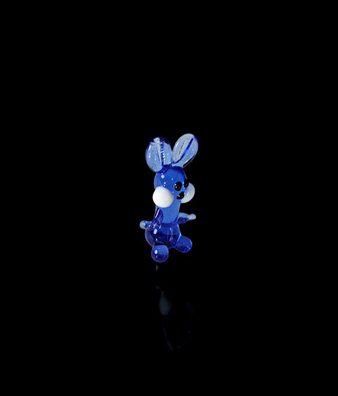 Blue Rabbit Figurine, Mini Glass Murano Quality Lampworking Glass Figurine, Hand Made In Ukraine, A Great Addition To Your Collection
