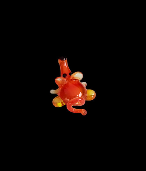 Red Mouse Figurine, Mini Glass Murano Quality Lampworking Glass Figurine, Hand Made In Ukraine, A Great Addition To Your Collection