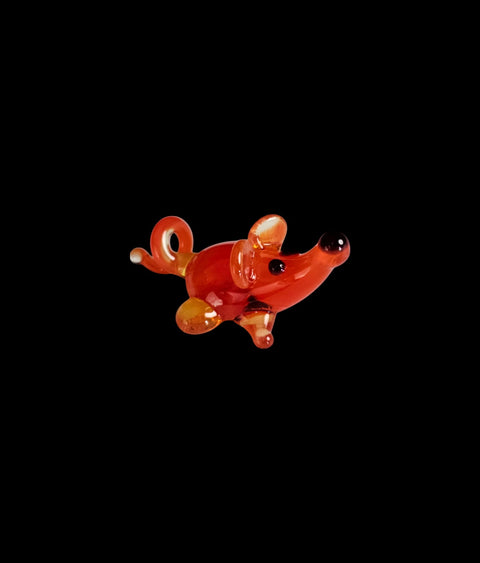 Red Mouse Figurine, Mini Glass Murano Quality Lampworking Glass Figurine, Hand Made In Ukraine, A Great Addition To Your Collection