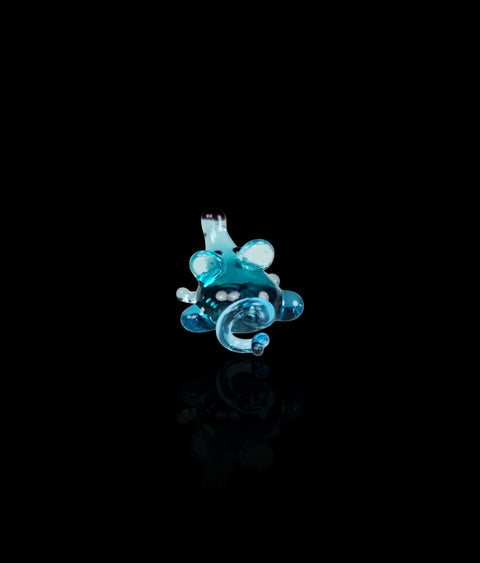 Light Blue Mouse Figurine, Mini Glass Murano Quality Lampworking Glass Figurine, Hand Made In Ukraine, A Great Addition To Your Collection