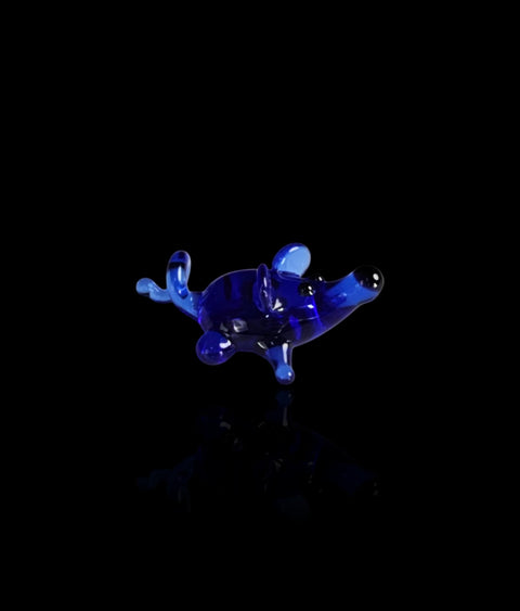 Blue Mouse Figurine, Mini Glass Murano Quality Lampworking Glass Figurine, Hand Made In Ukraine, A Great Addition To Your Collection
