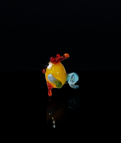 Chicken Figurine, Mini Glass Murano Quality Lampworking Glass Figurine, Hand Made In Ukraine, A Great Addition To Your Collection