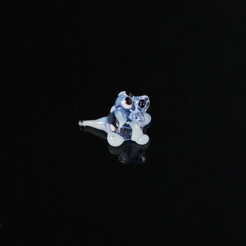 Light Blue Dog Figurine, Mini Glass Murano Quality Lampworking Glass Figurine, Hand Made In Ukraine, A Great Addition To Your Collection