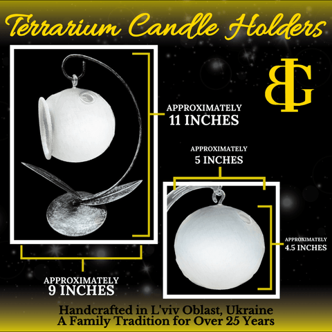 Frosted Glass Terrarium Candle Holder - White Church
