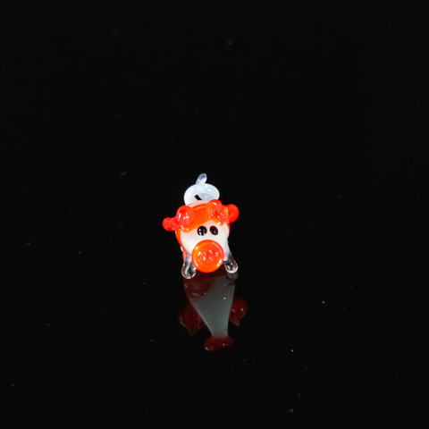 Red Pig Figurine, Mini Glass Murano Quality Lampworking Glass Figurine, Hand Made In Ukraine, A Great Addition To Your Collection