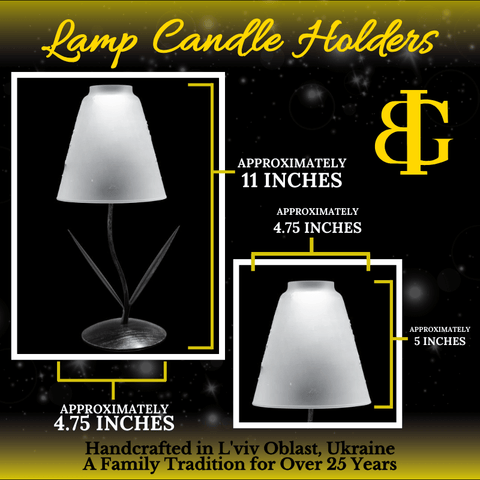 Yellow Glass Lamp Candle Holder - White Cabins