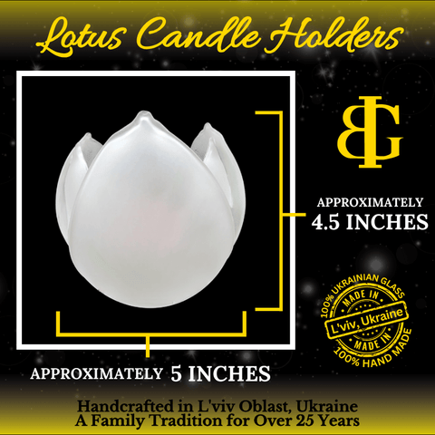 Pink Glass Lotus Blossom Candle Holder, Hand Crafted in Ukraine, White Cabin Winter Wonderland, Wonderful Year Round