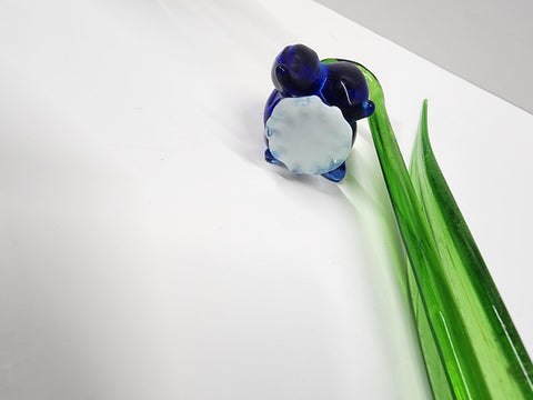 Blue Glass Bell, Handcrafted Glass Flower, Hand Made In Ukraine Using Murano Quality Glass, Great Gift For Flower Lovers, 12 Inch Bellflower