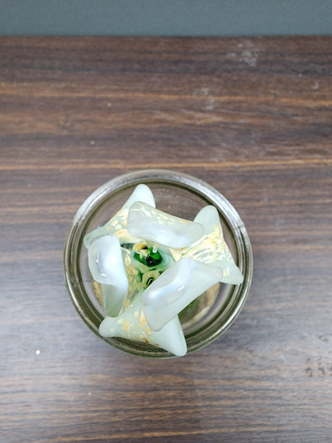 White Glass Iris, Handcrafted Glass Flower, Hand Made In Ukraine Using Murano Quality Glass, Great Gift For Flower Lovers, 12 Inch Iris