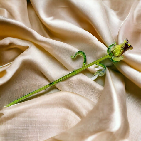 a flower that is sitting on a cloth