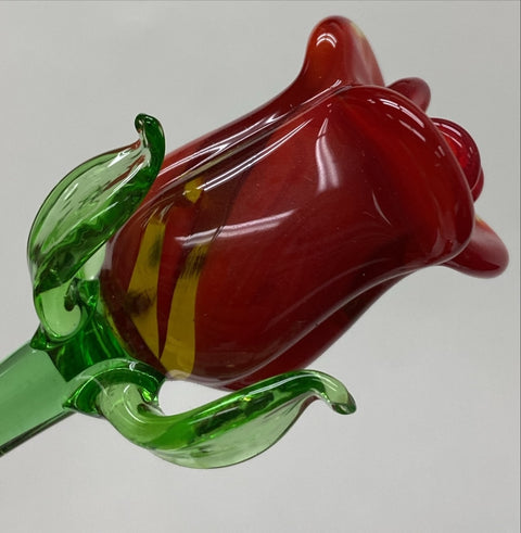 Red Glass Rose, Handcrafted Glass Flower, Hand Made In Ukraine Using Murano Quality Glass, Great Gift For Flower Lovers, 6 Inch Rose (Copy)