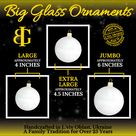 Blue Blown Glass Large Ball Ornament - Handcrafted - Brown Cathedral