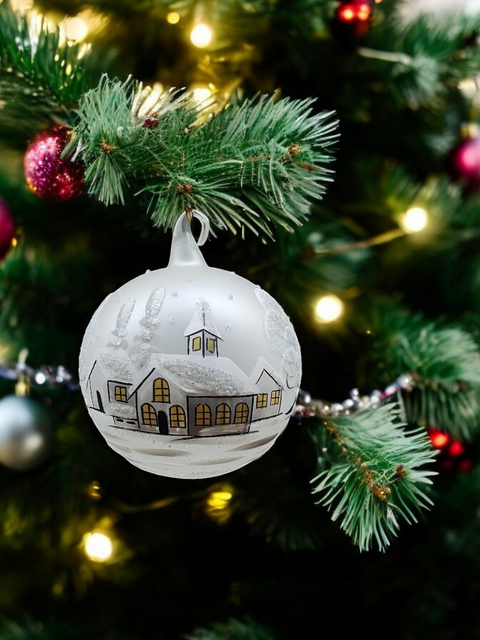 Frosted glass ball ornament