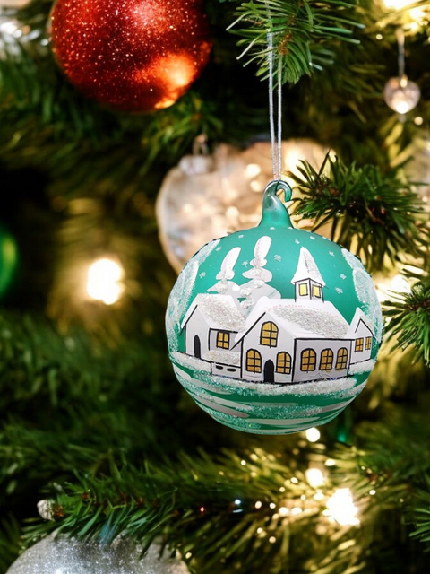 Green glass ball ornament