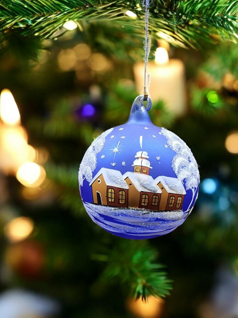 Blue glass ball ornament