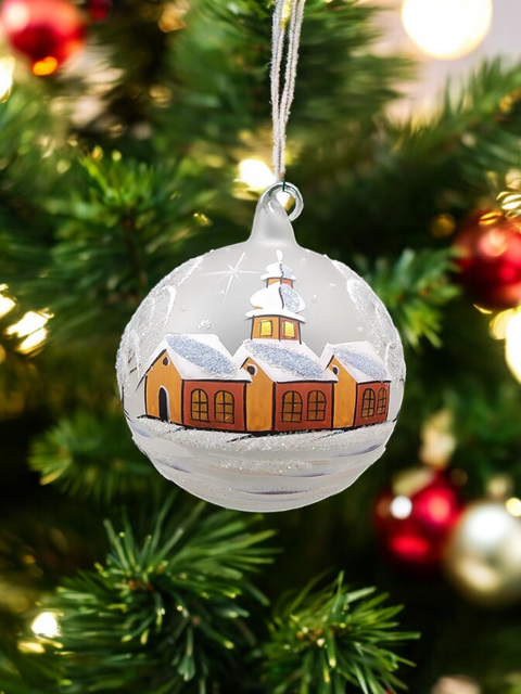 Frosted glass ball ornament